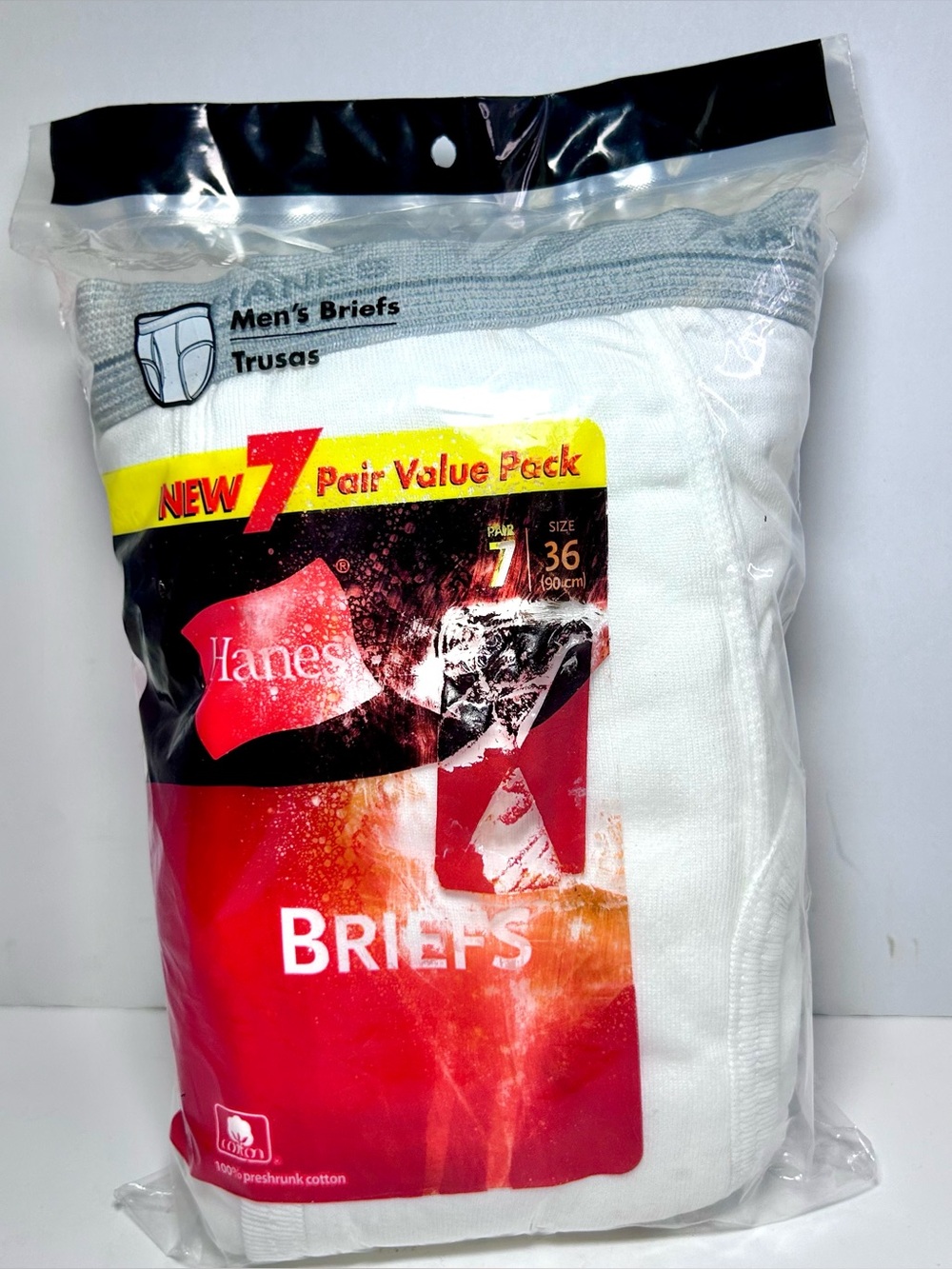 Vintage 2003 Hanes Men’s White Briefs 36 Pack of 7